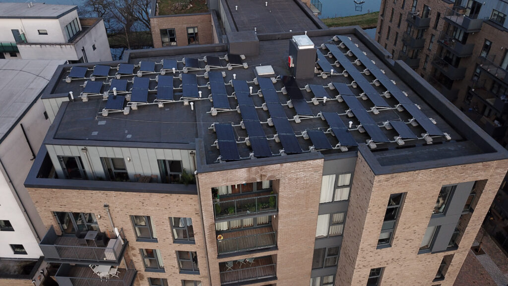 Solar panels on office roof